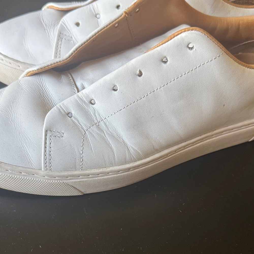 J. Crew Men's White Leather Sneakers